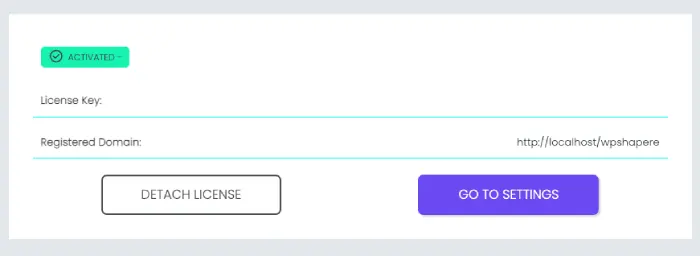 Detach license of WPShapere