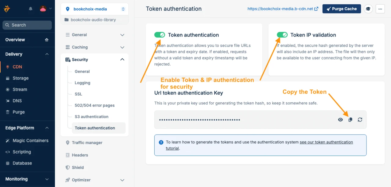Bunny authentication token